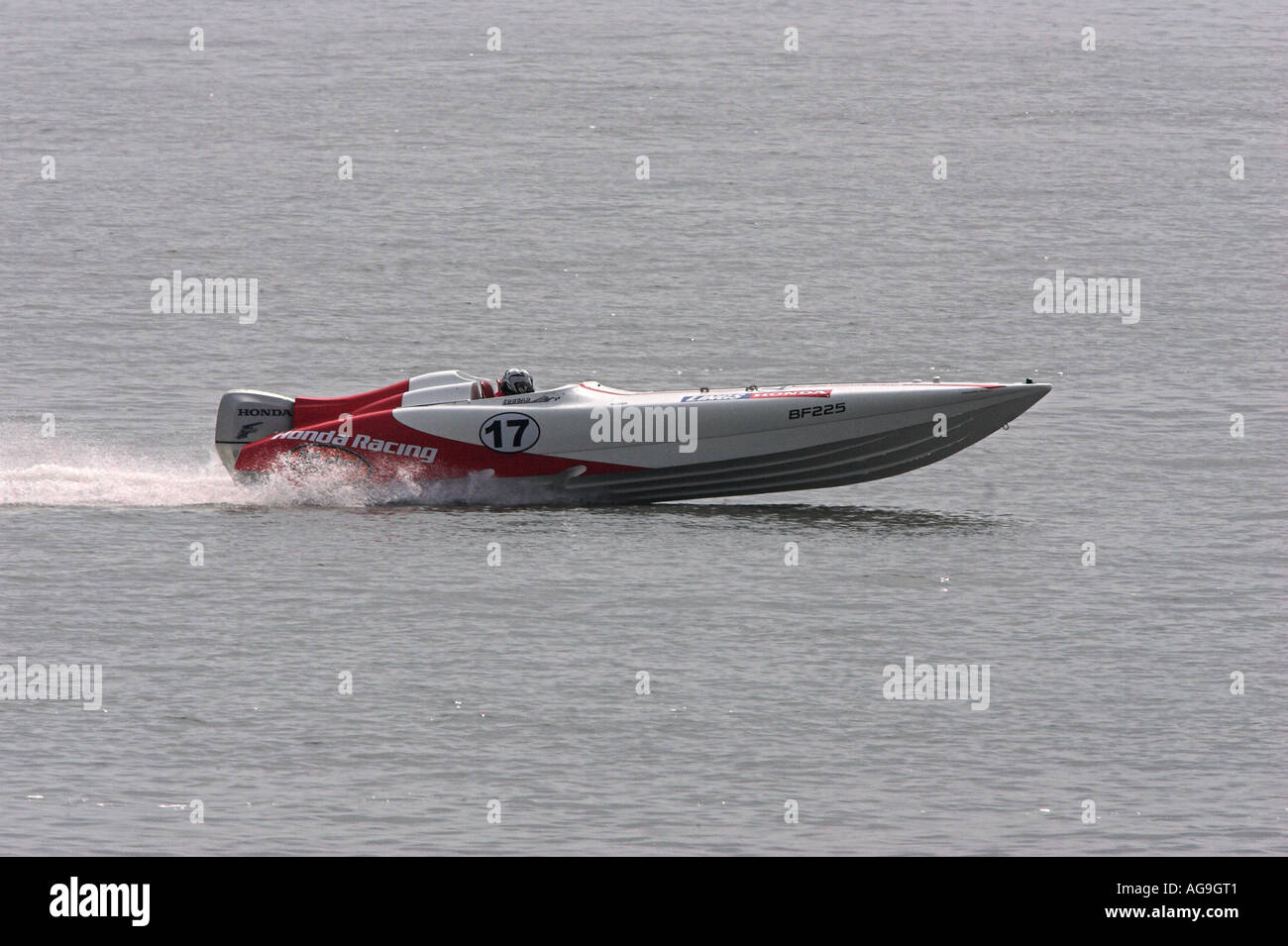 power boat high speed run Stock Photo
