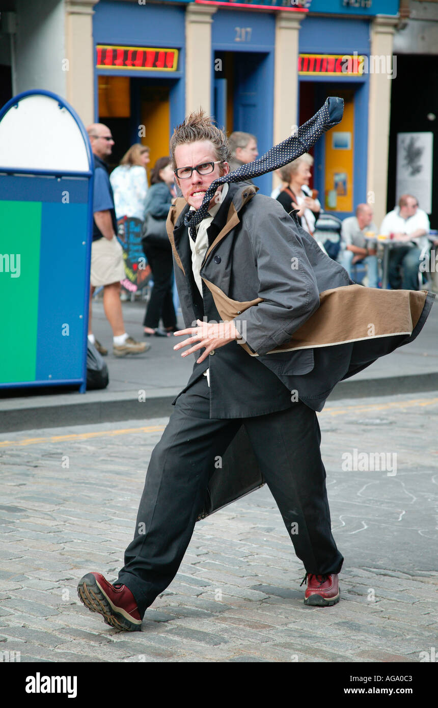 Wayne street statue Edinburgh Fringe Festival Stock Photo