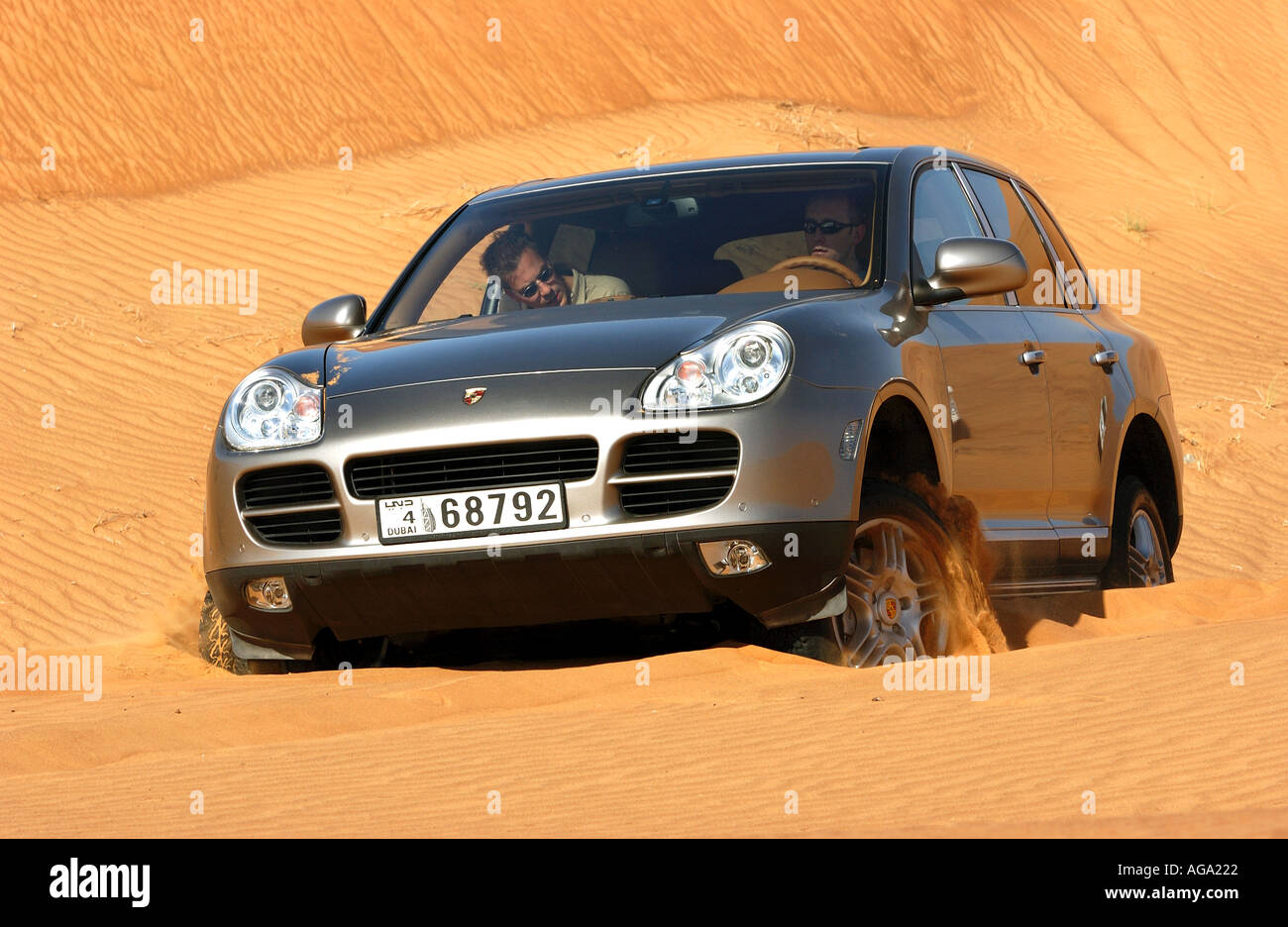 Porsche Cayenne S in the Deserts of Dubai Stock Photo Alamy