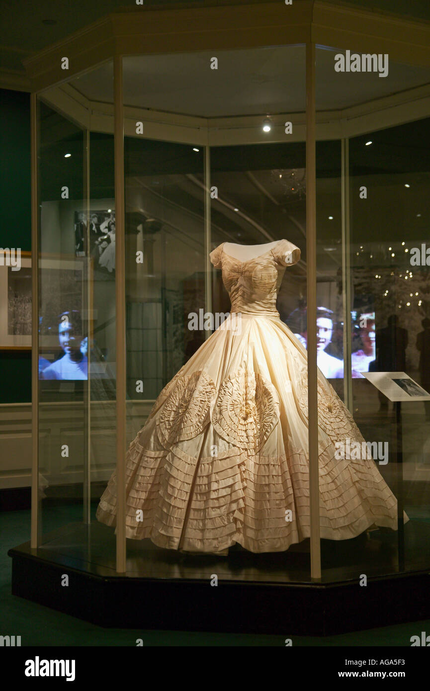 Jacqueline Bouvier Kennedy's wedding dress on display at John F Kennedy  Presidential Library and Museum Boston MA Stock Photo - Alamy