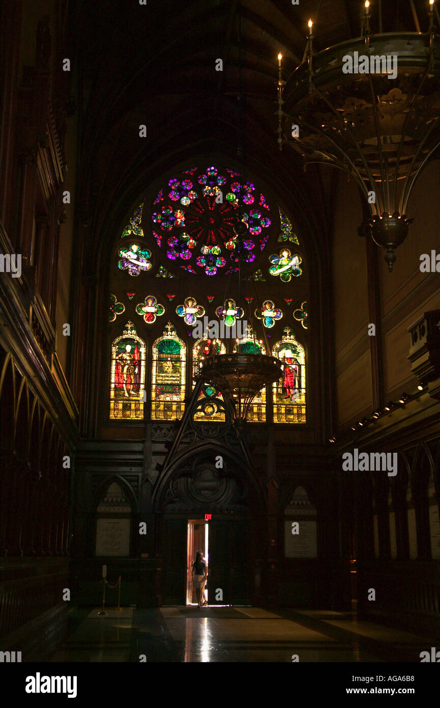 Stained Glass windows in Memorial Hall and Sanders Theater Harvard