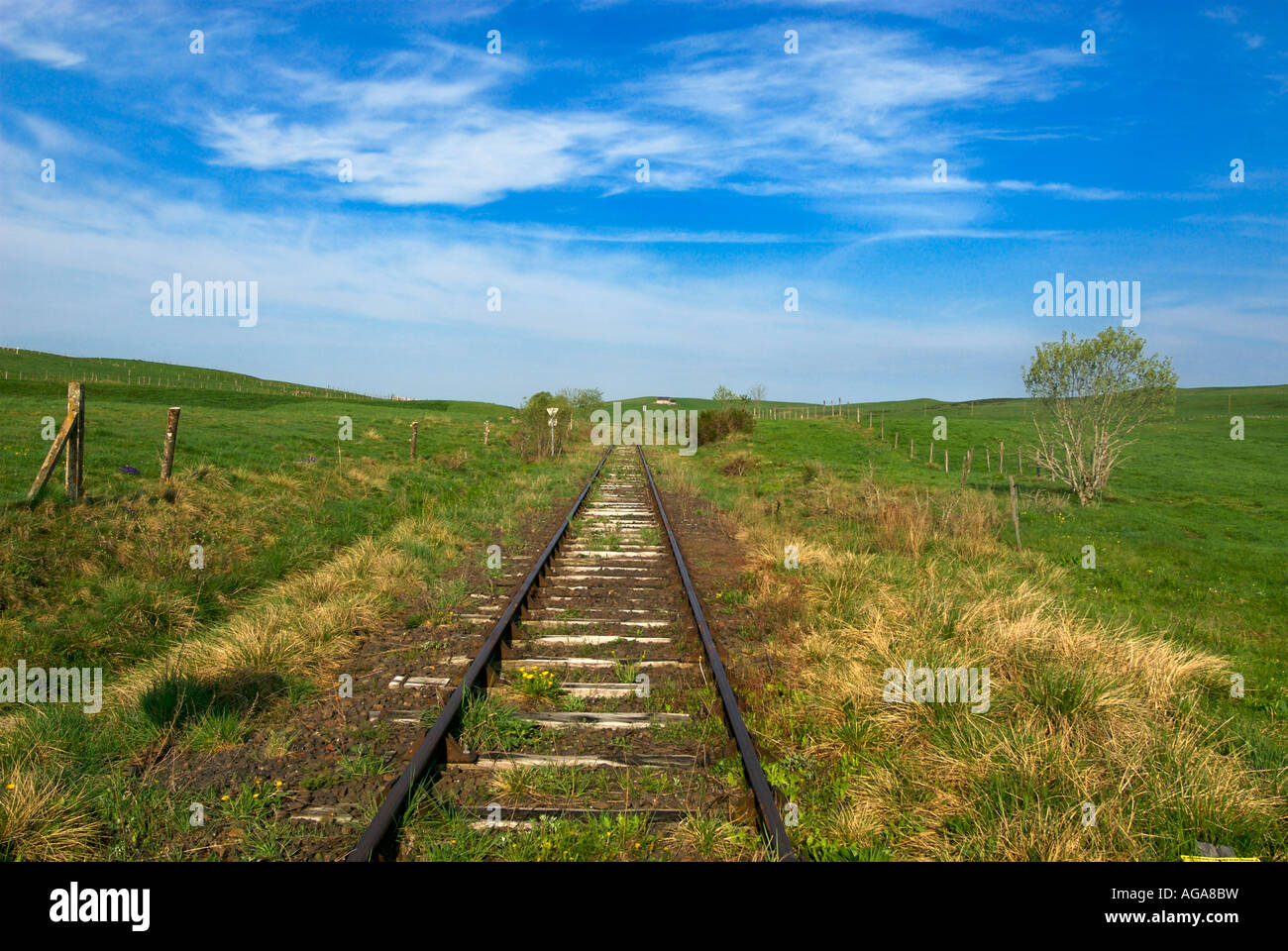 Disused railway line Stock Photo