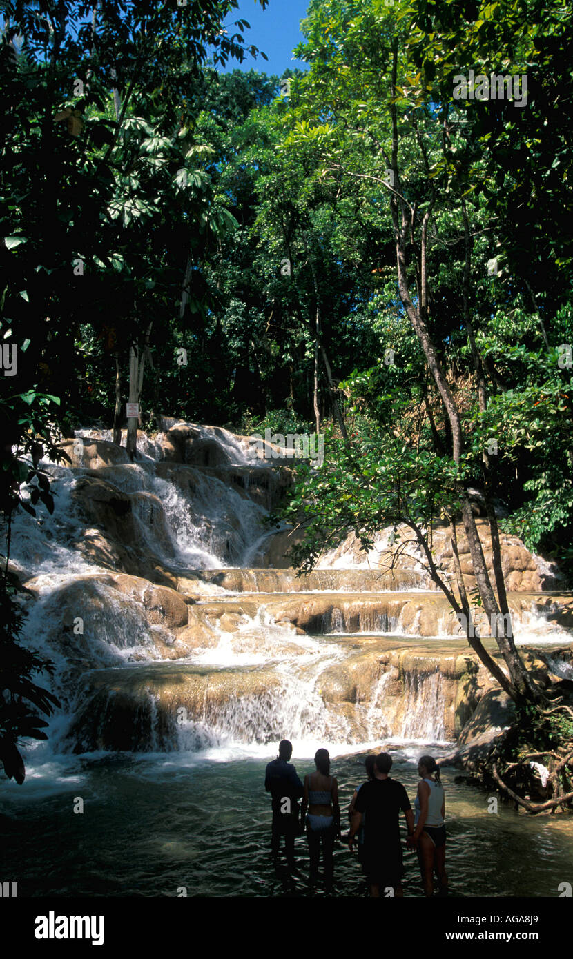 Jamaica Dunn's River Falls Ocho Rios Jamaican landmark Stock Photo Alamy