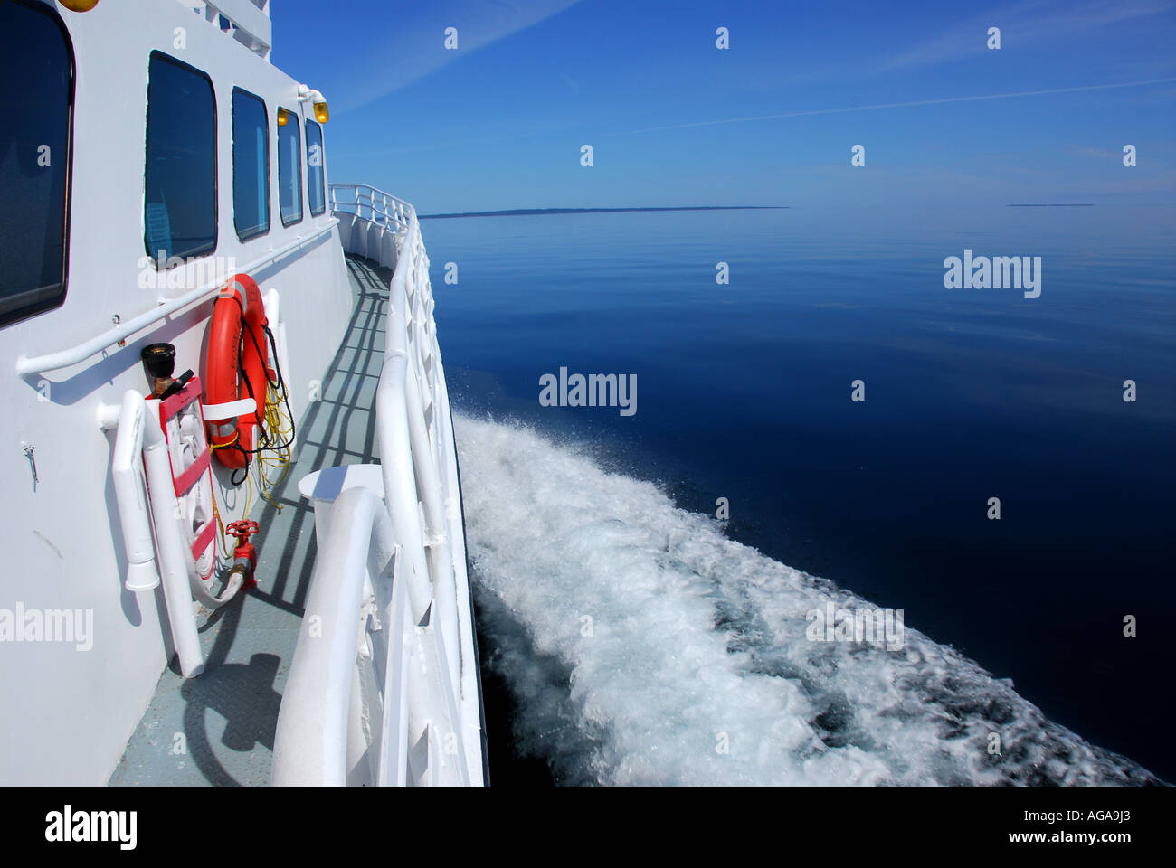 Michigan Great Lakes Boating Ferry to Isle Royale National Park Stock
