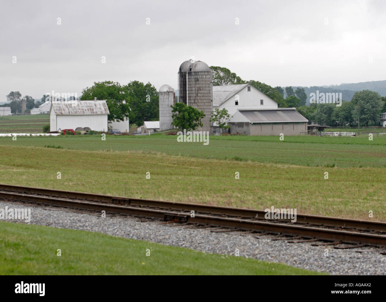 Amish farm in Lancaster, Pennsylvania Stock Photo