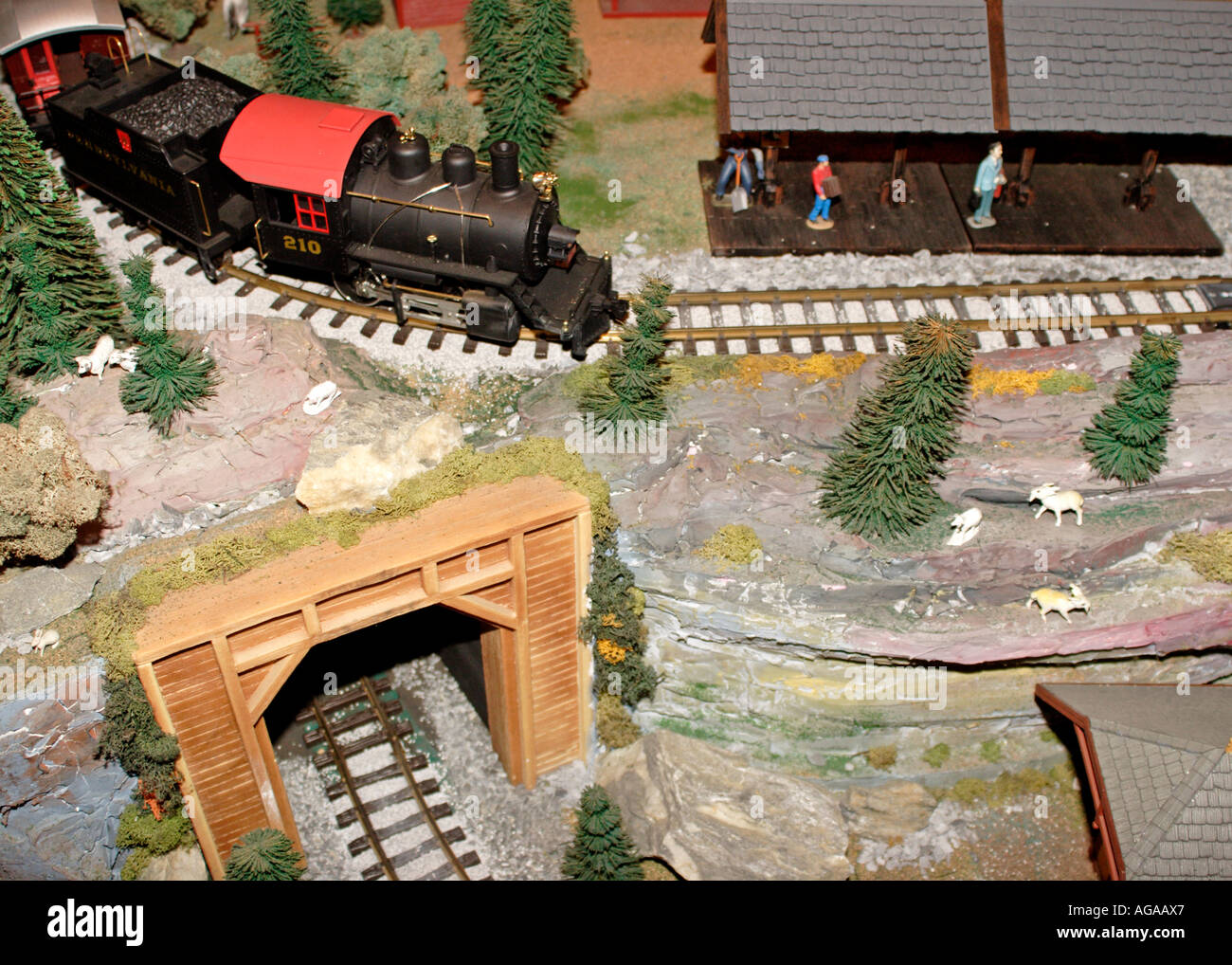 Toy train setup at the National Toy Train Museum in Strasburg, PA Stock