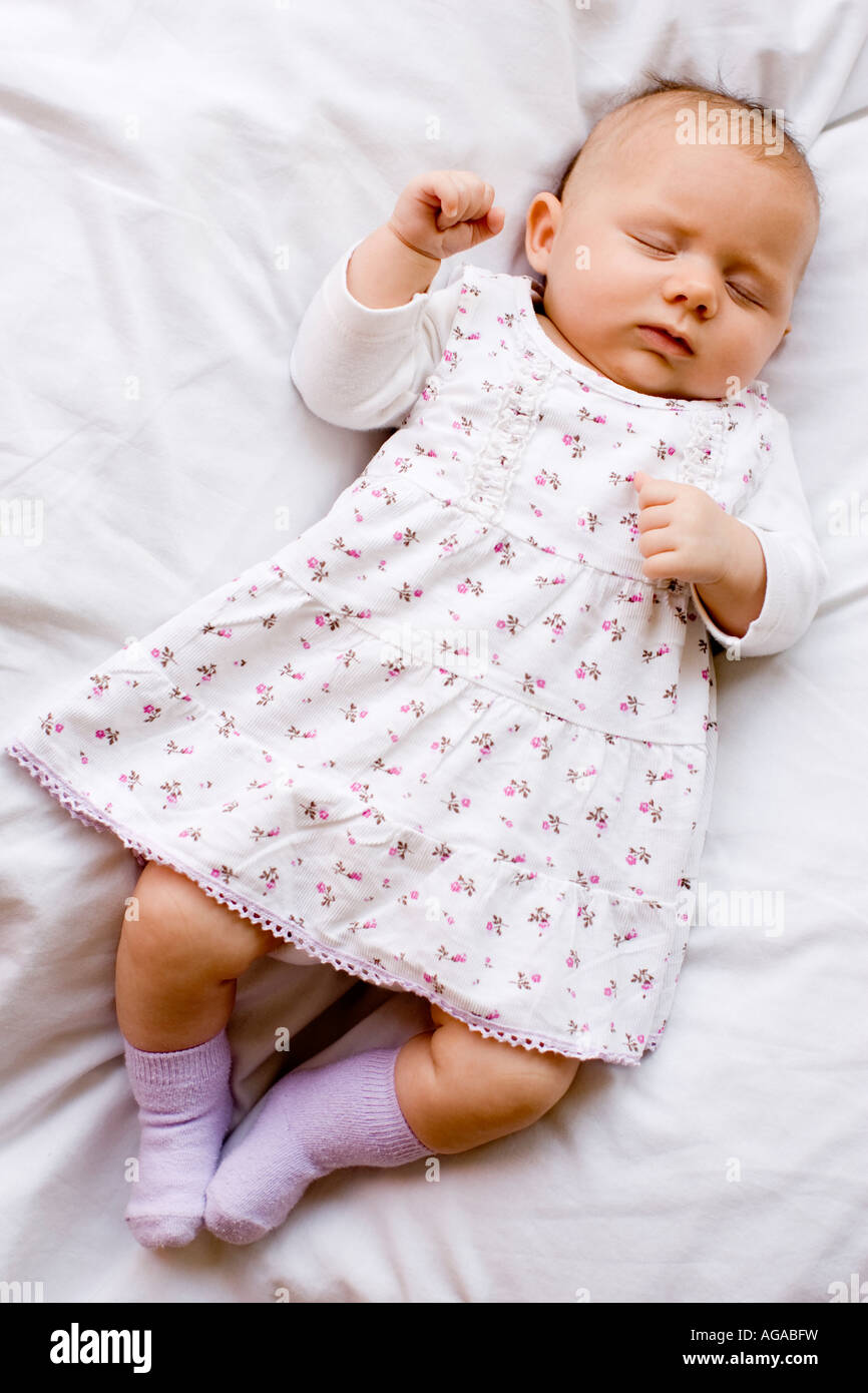 Baby lying asleep sleeping Stock Photo Alamy