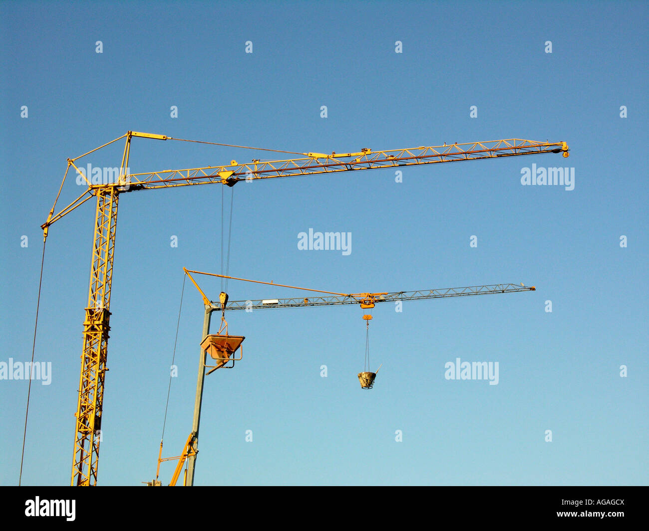 Low angle shot of a construction crane captured on a blue sky Stock ...