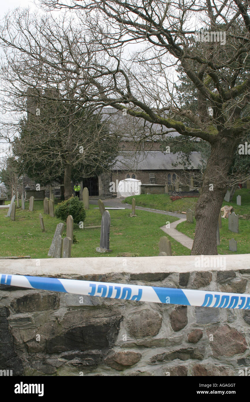 Police forensic teams at murder scene Stock Photo