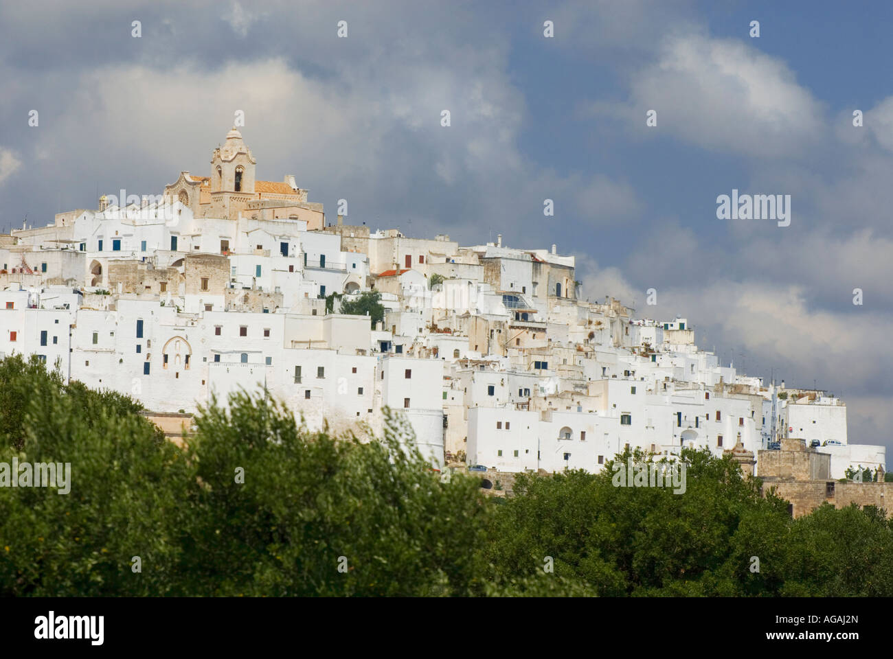 The white city of Ostuni Puglia Italy Stock Photo