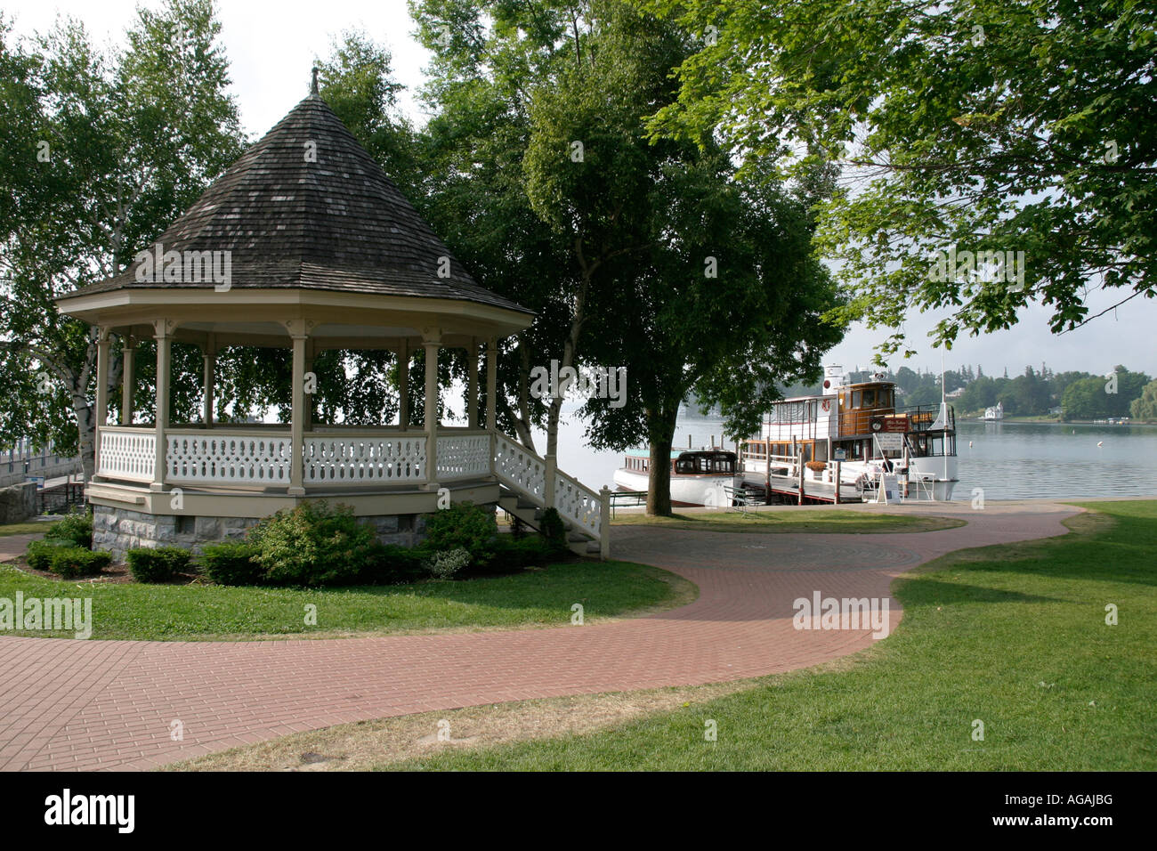 Gazebo in park in Skaneateles in the Finger Lakes region of New York ...