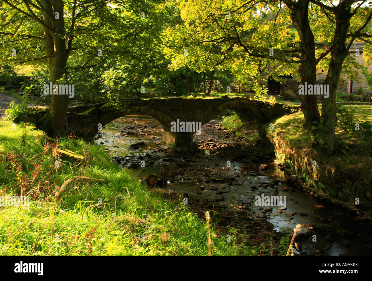 Ancient Packhorse Bridge, Wycoller, Colne, Lancashire, England, UK