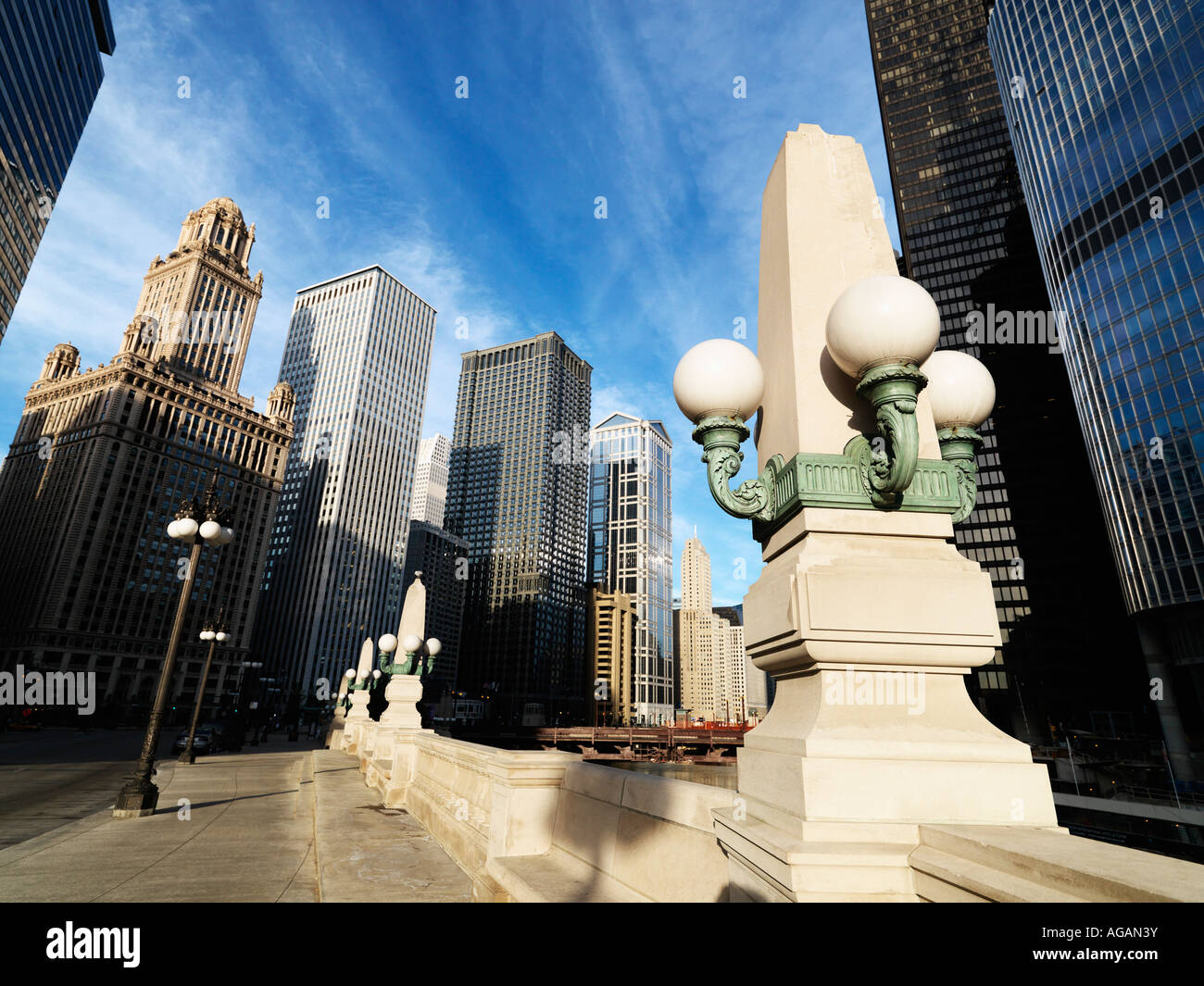 Street scene in Chicago Illinois Stock Photo