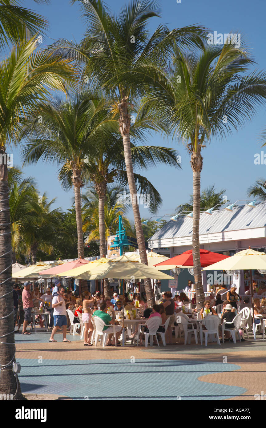 Times Square shopping and restaurant area of Fort Myers Beach on the