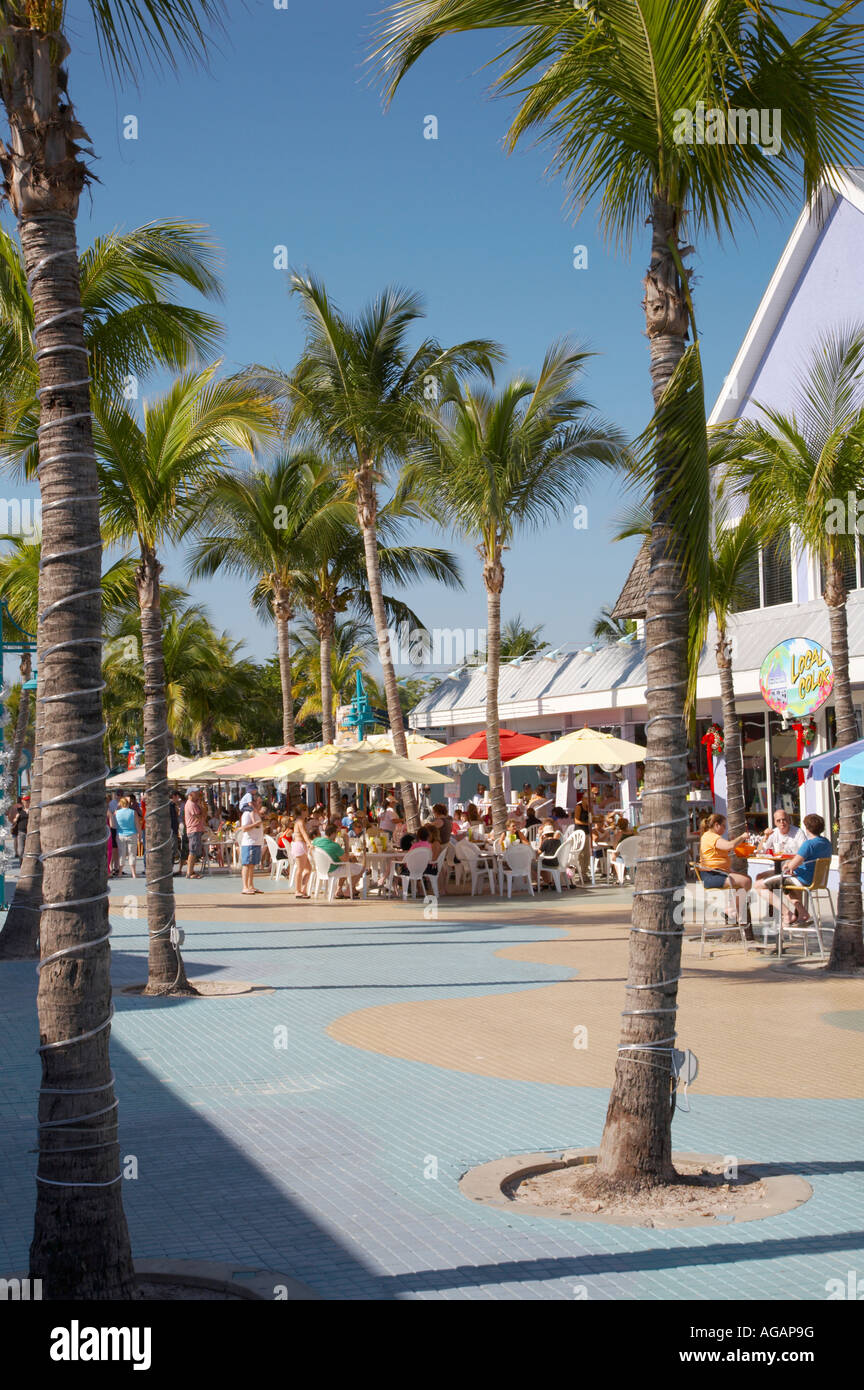 Times Square shopping and restaurant area of Fort Myers Beach on the