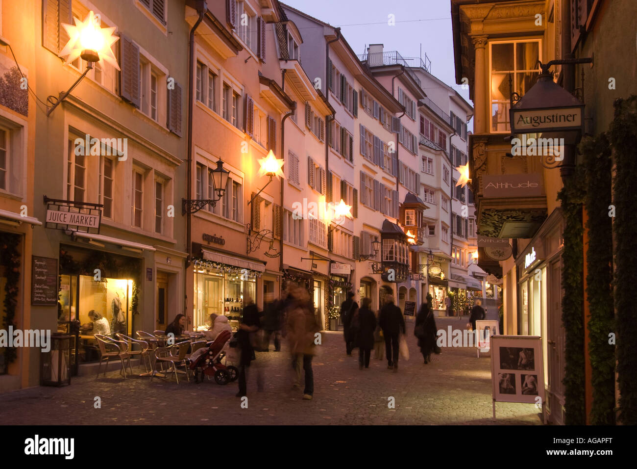 Switzerland Zurich Augustinergasse old city center christmas ...