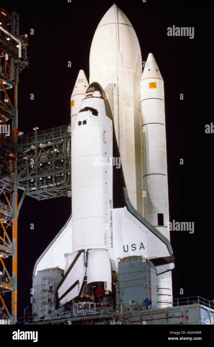 Columbia Spacecraft on Launch Pad Stock Photo