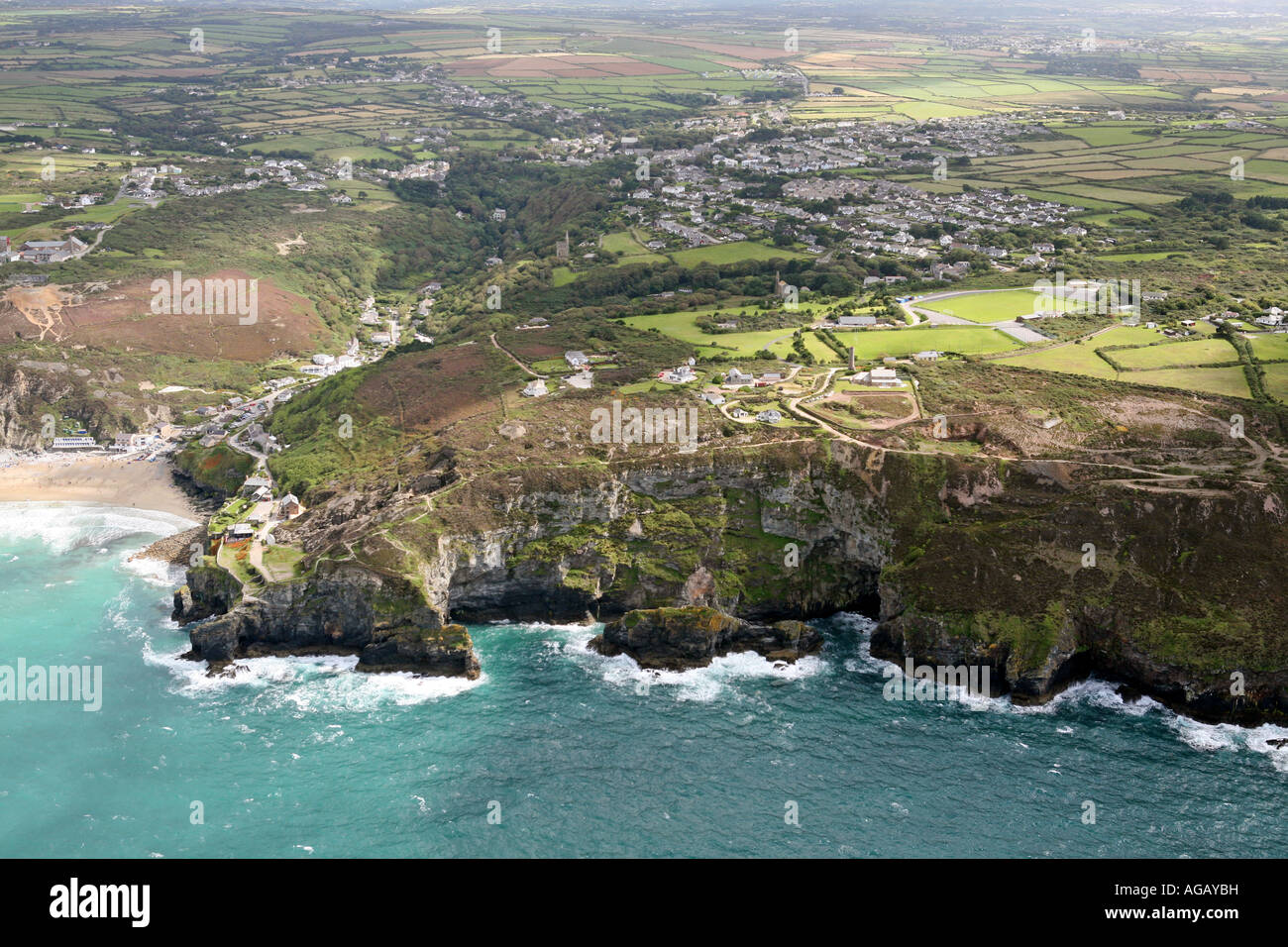 Aerial of St Agnes, Cornwall, UK Stock Photo Alamy