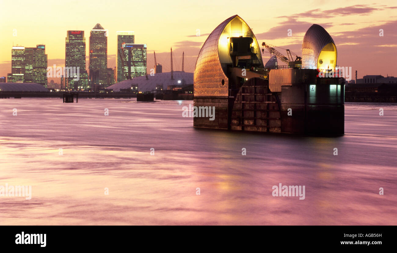 Thames barrier with canary wharf hi-res stock photography and images ...