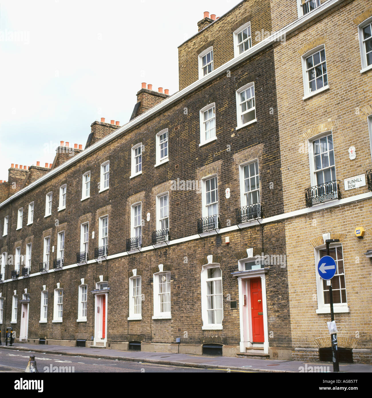 A row of 19th Century houses in Bunhill Row terraced housing London
