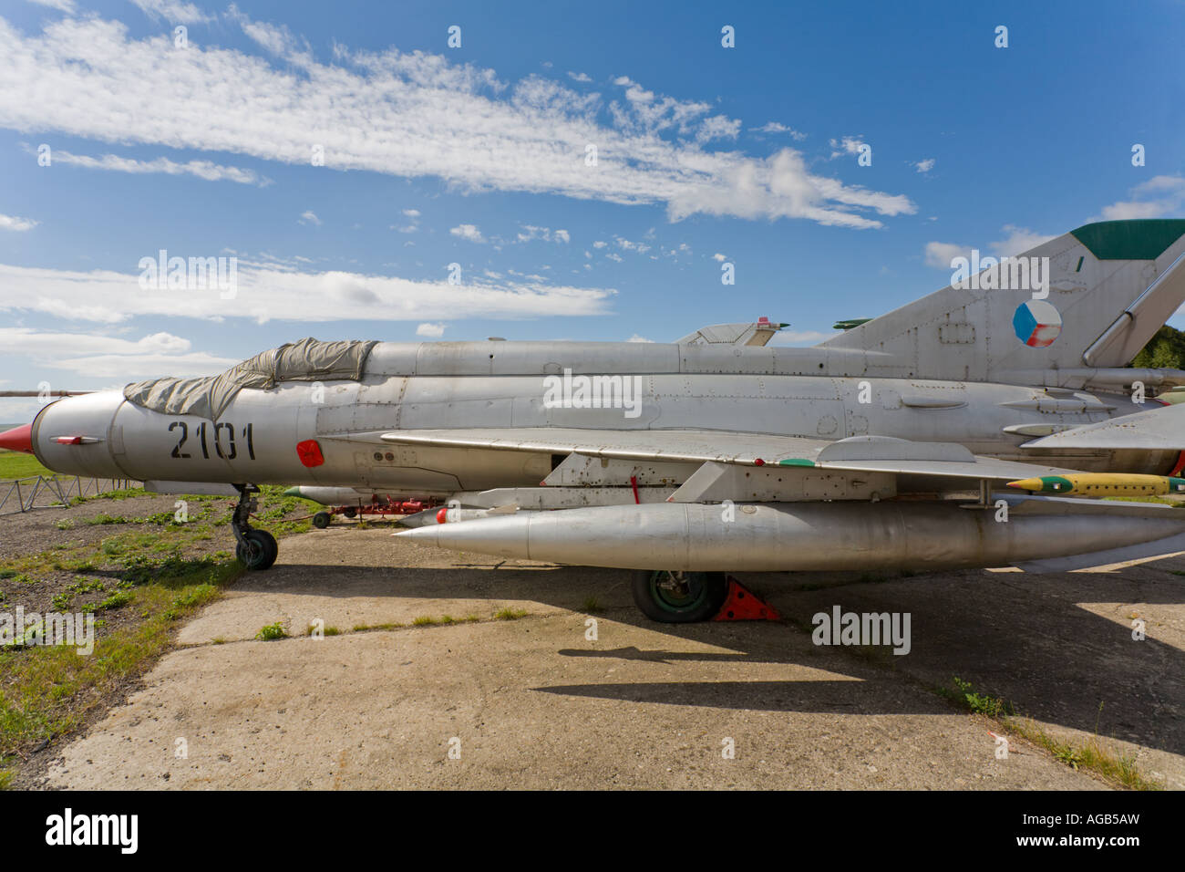 MiG-21R of ex Czech Air Force, Vyskov base near Brno Stock Photo