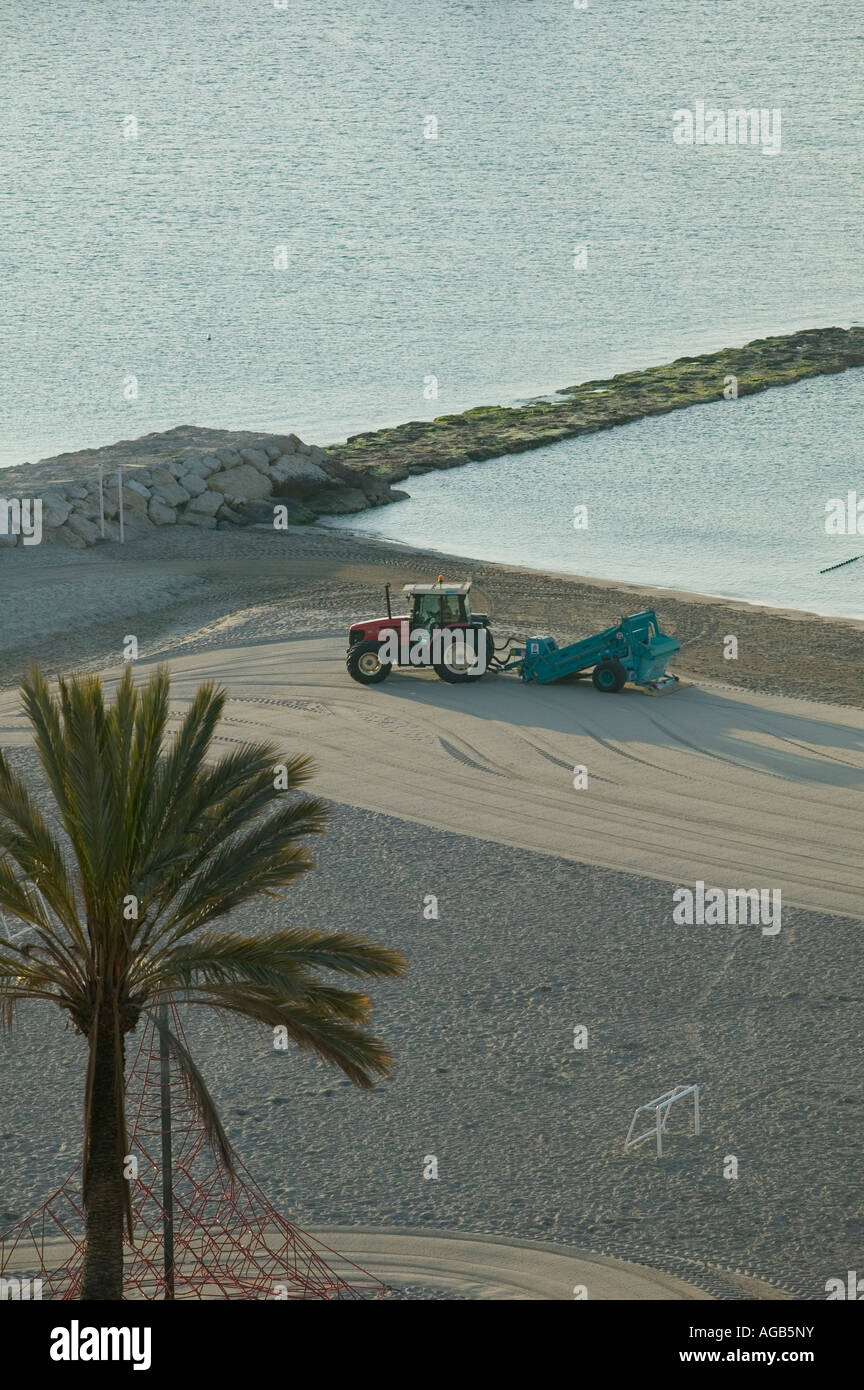 Beach grooming on Costa Blanca Stock Photo Alamy