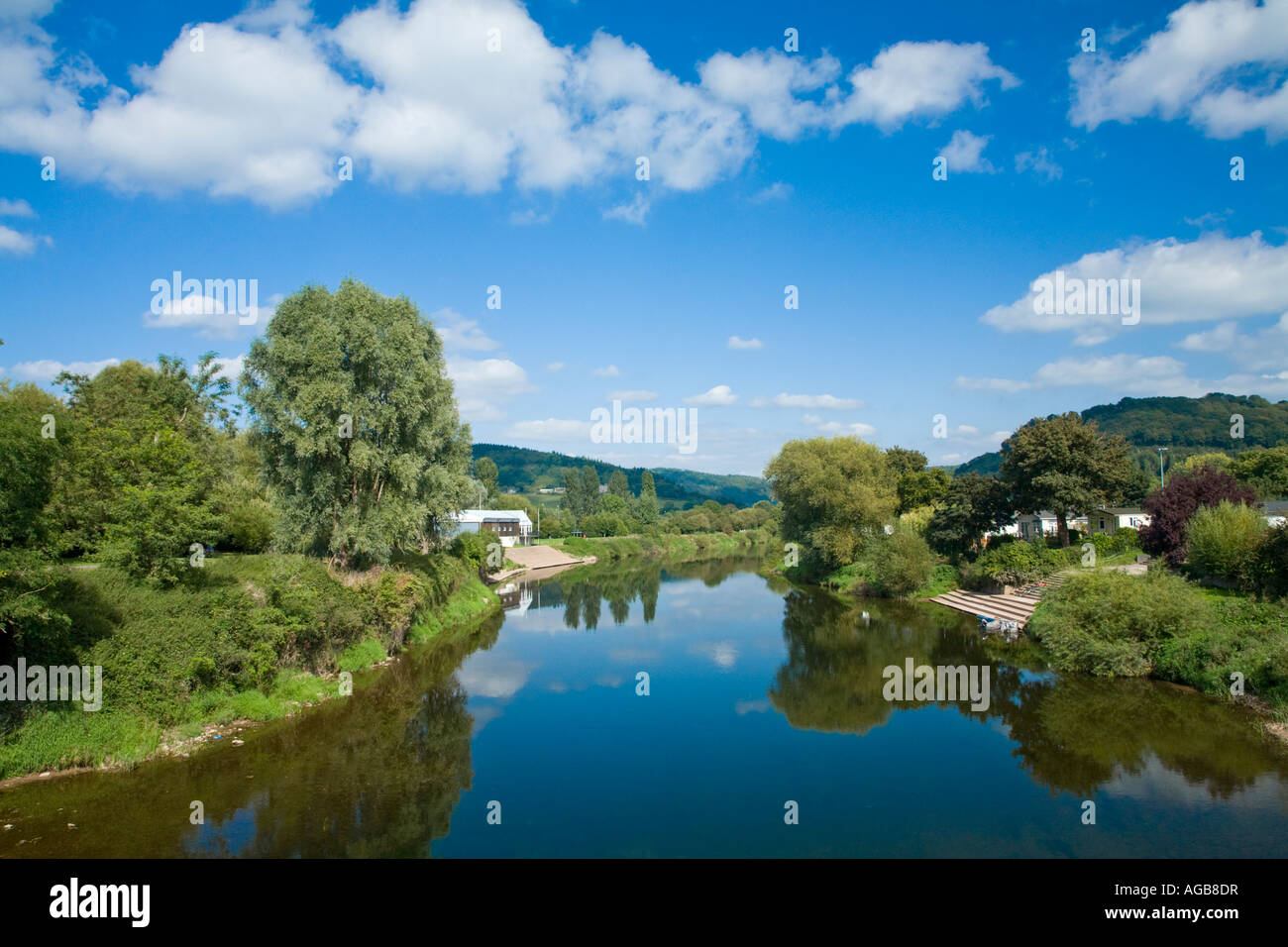 River Wye and Wye Valley from Wye road bridge in Monmouth Monmouthshire