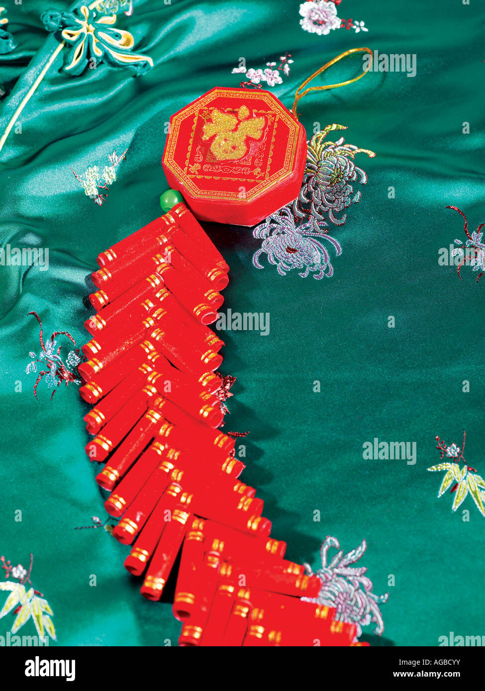 Firecrackers, Chinese New Year Ornament Stock Photo