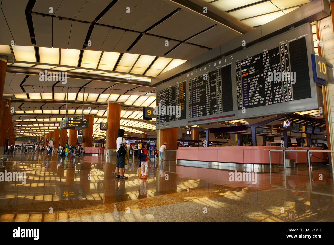 Departure Hall, Singapore Changi Airport Terminal 2. Stock Photo