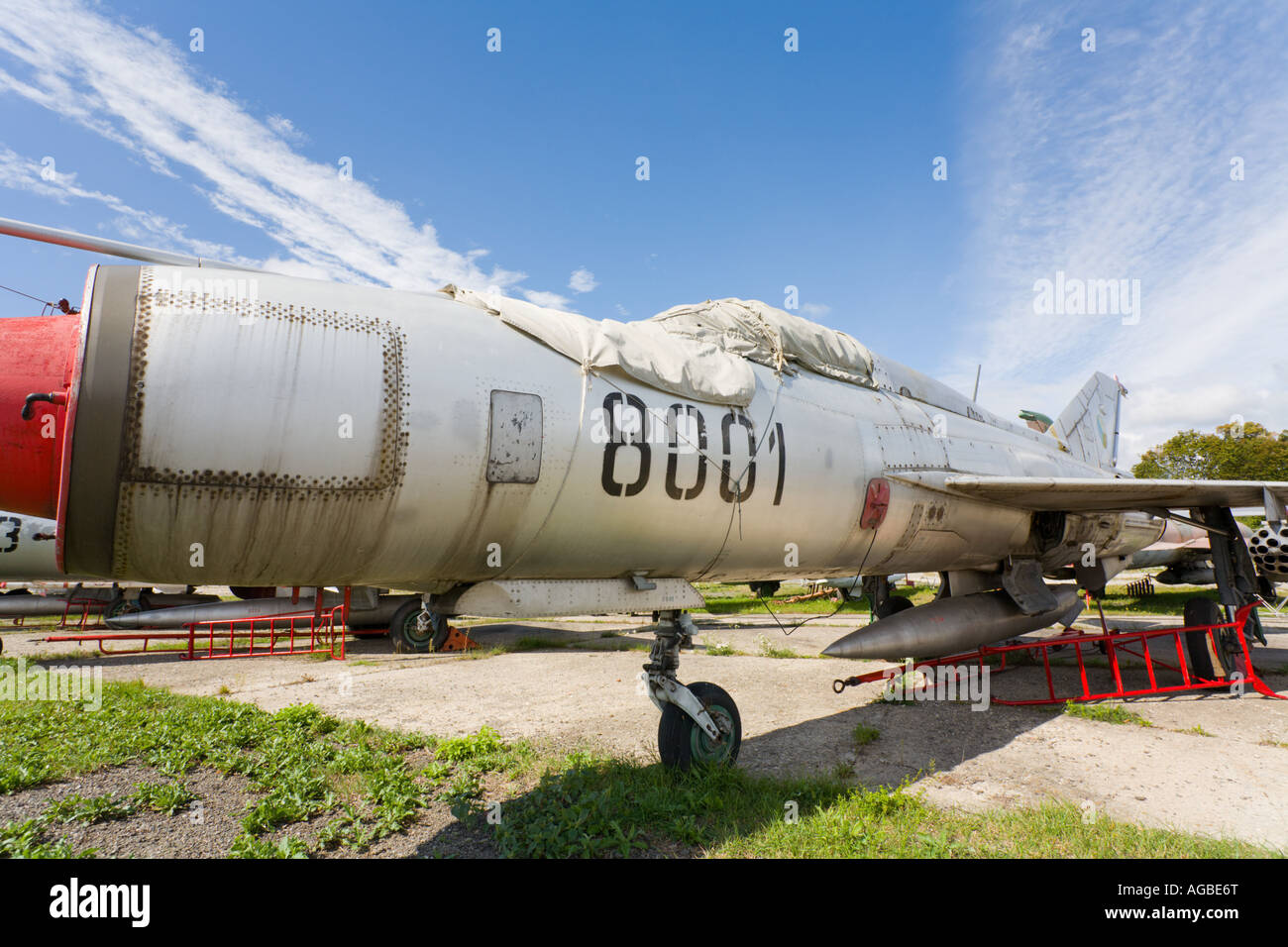 Mikoyan-Gurevich MiG-21PFM '8001' of ex Czech Air Force, Vyskov base near Brno¸in Czech Republic Stock Photo