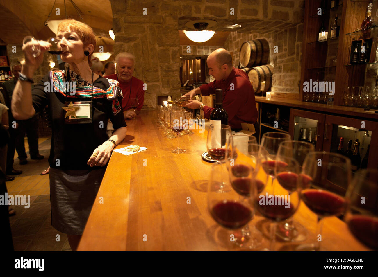 Woman Tasting Wine At The Wine Cellar And Tasting Room Rio
