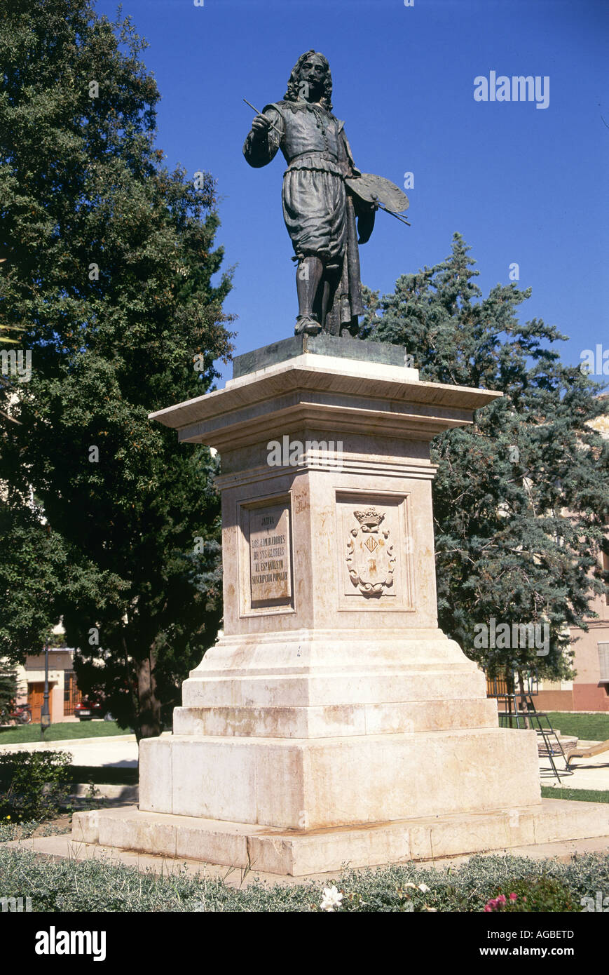 A statue of Jativa born painter Jose de Ribera 1591 1652 Stock Photo