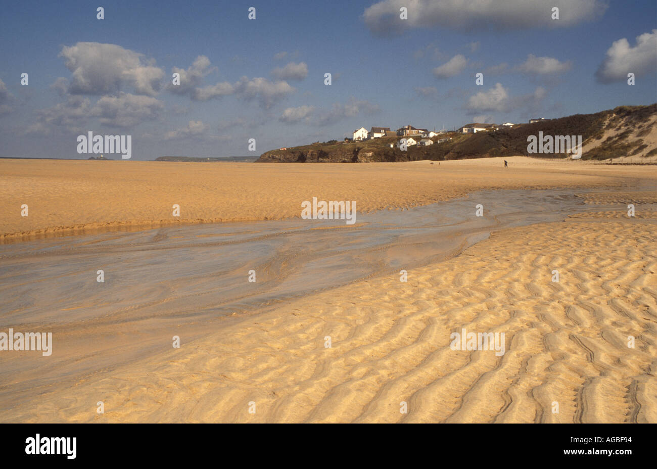 Hayle Sands at low tide, Hayle, Cornwall in the UK Stock Photo
