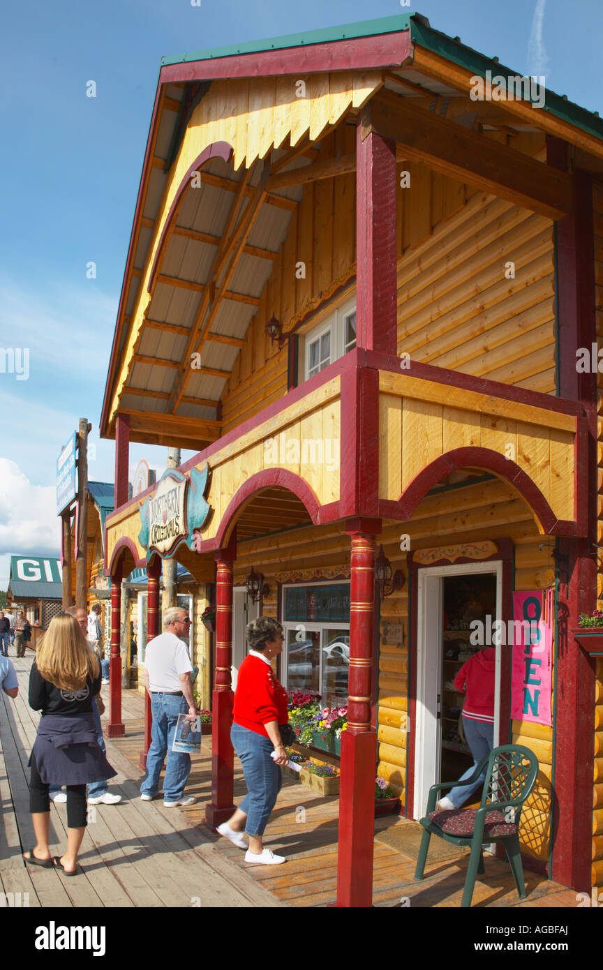 Shops on Parks Highway at Denali National Park Alaska Stock Photo