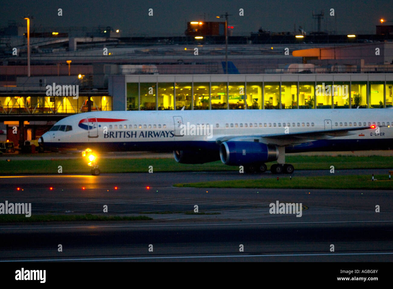 British Airways Plane At Night