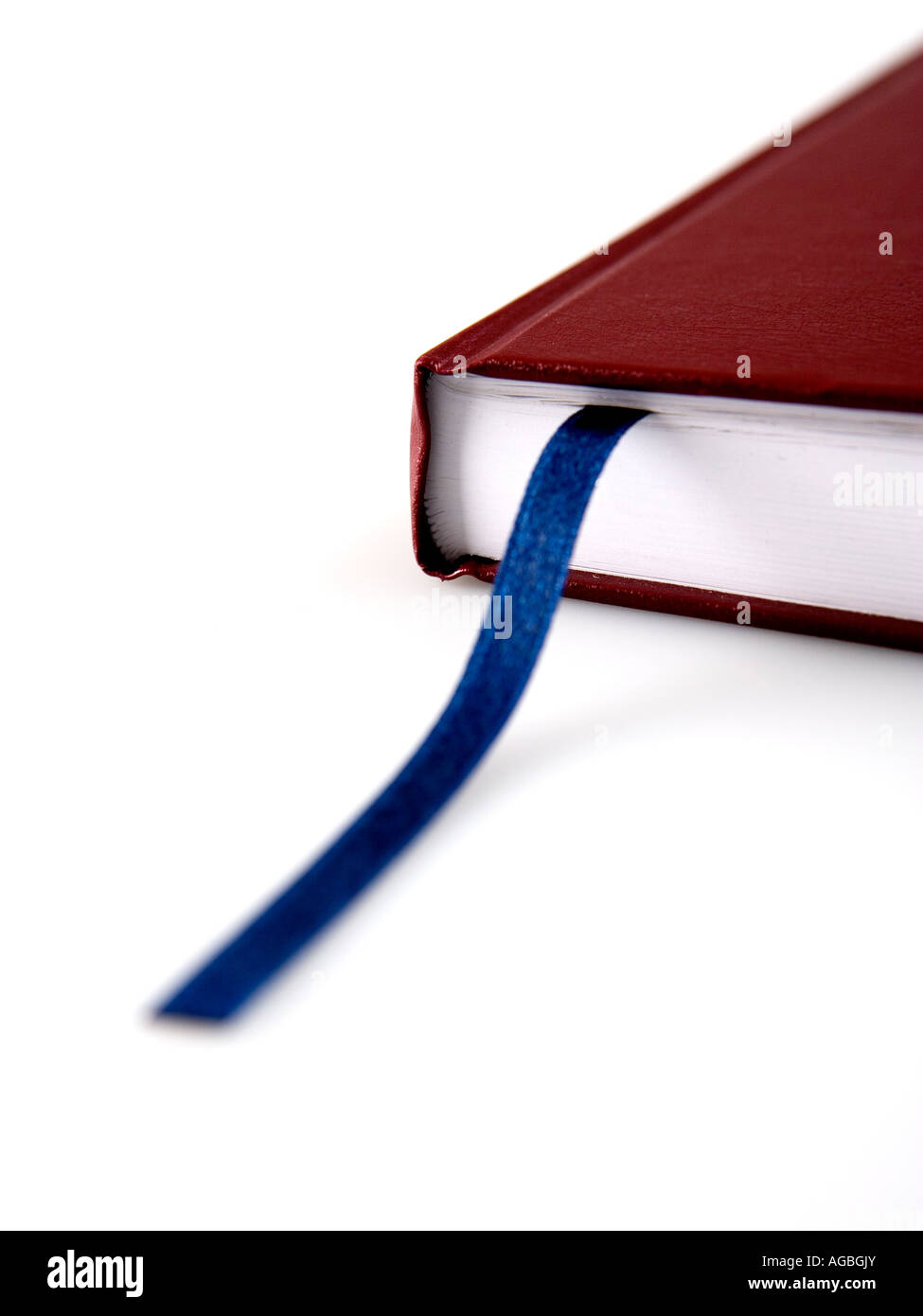 Book end diary with string hanging out burgandy Stock Photo Alamy