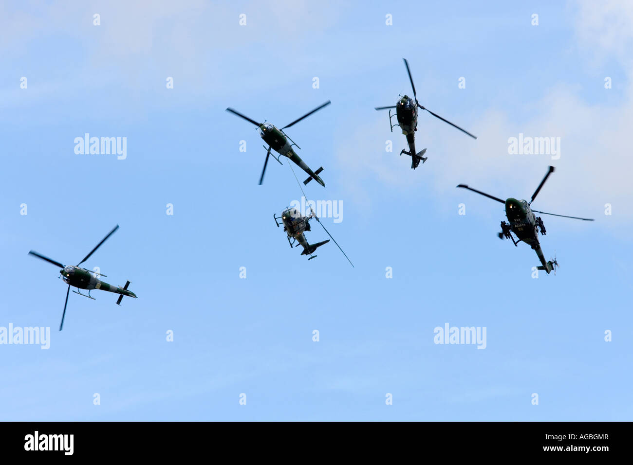 UK Army Westland WG-13 Lynx AH7 Military Helicopter Blue Eagles display team Stock Photo