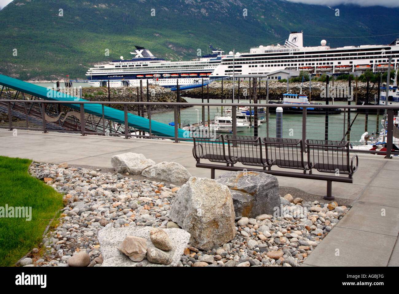 The boat harbor Skagway Alaska Stock Photo Alamy