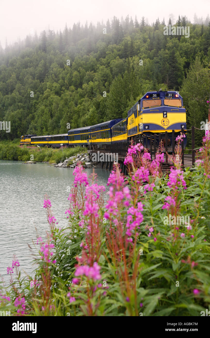 Alaska Railroad at Trail Lake, Moose Pass on the Kenai Peninsula