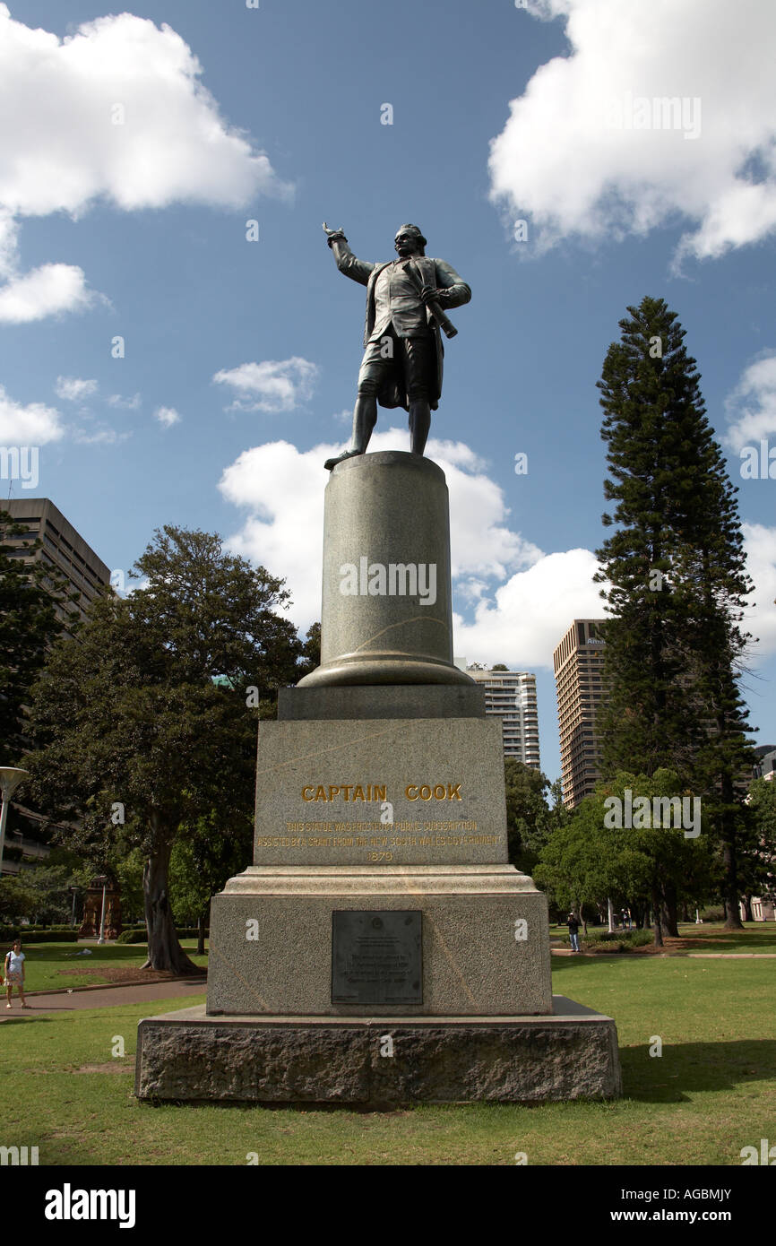 Bronze statue sculpture of Captain Cook in Hyde Park Sydney New South