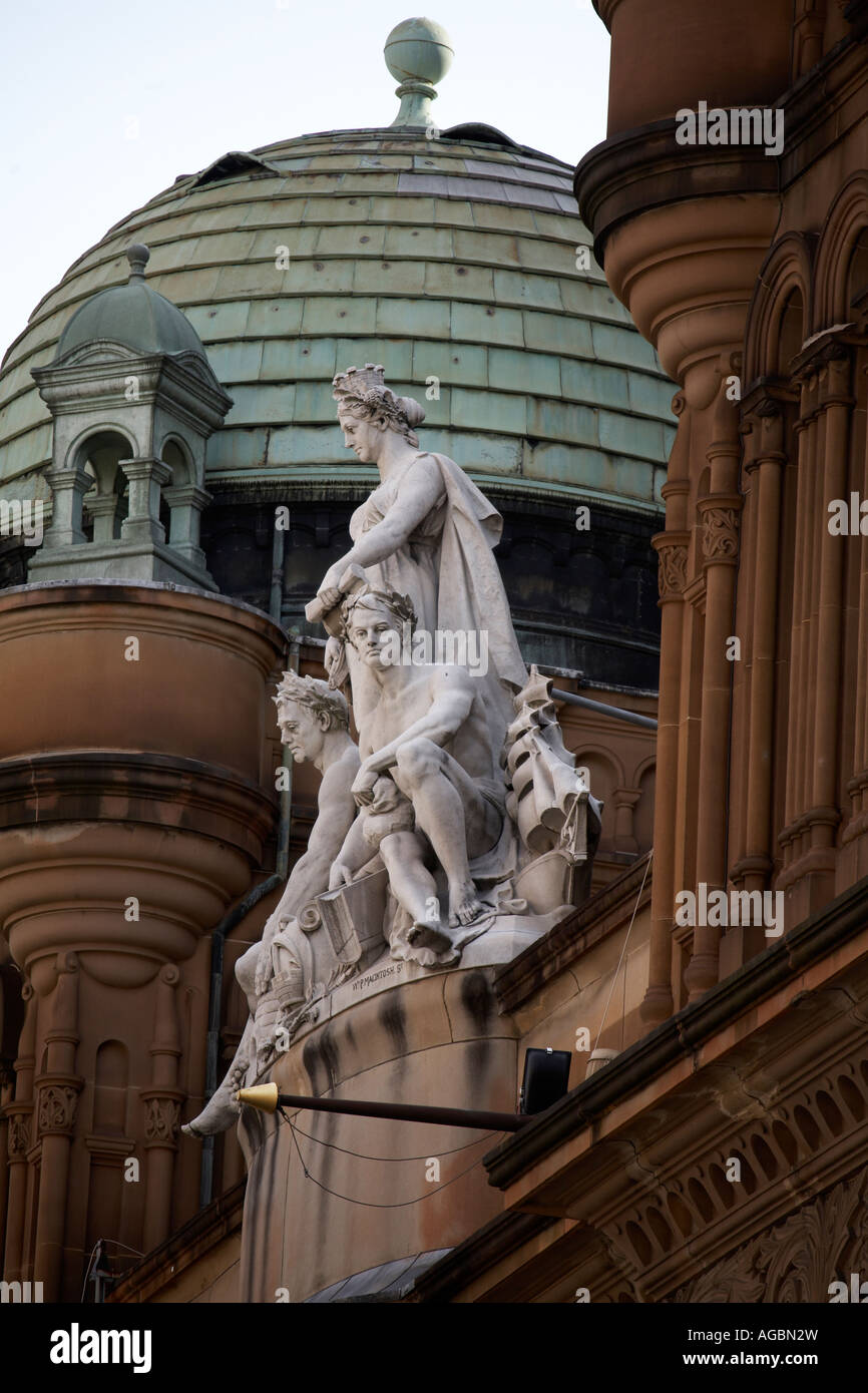 Statue sculptures on Queen Victoria Building in Sydney New South Wales