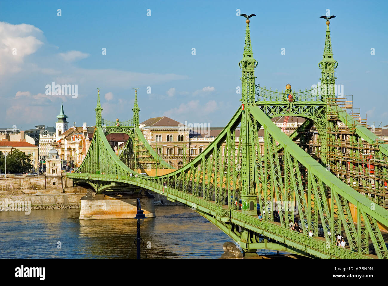 Liberty Bridge Szabadsag hid Budapest Hungary Stock Photo