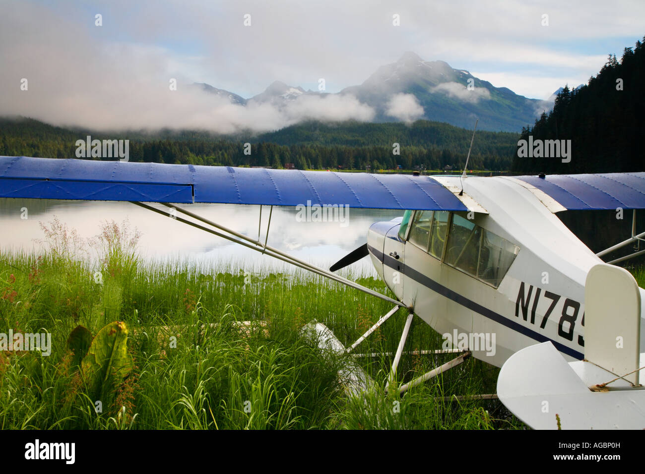 Float plane on Auke Lake Juneau Alaska Stock Photo - Alamy