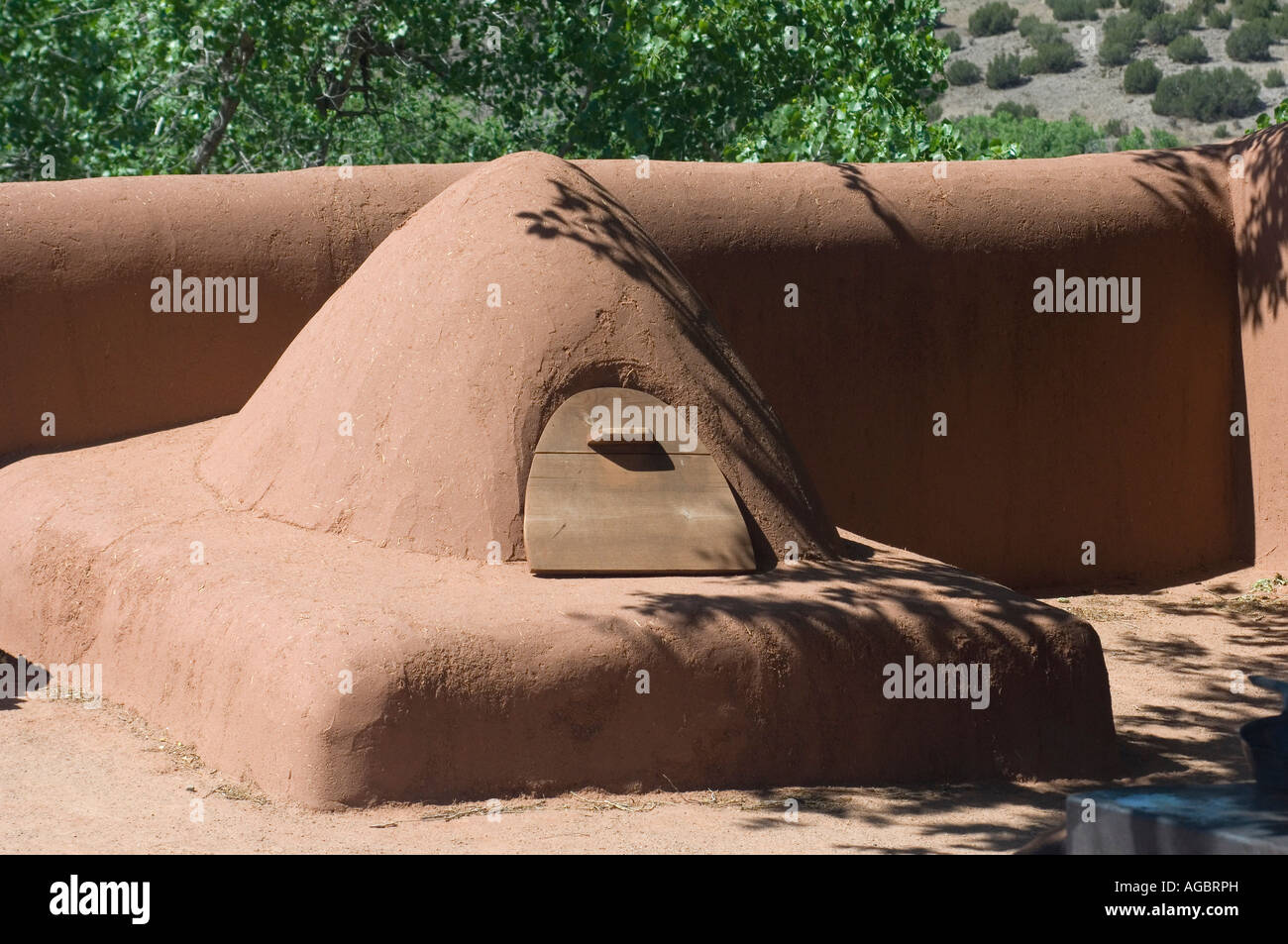 Adobe outdoor oven at Rancho de las Golondrinas a Spanish colonial homestead NM. Digital photograph Stock Photo