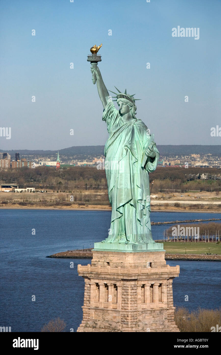 Aerial view of Statue of Liberty New York Stock Photo - Alamy