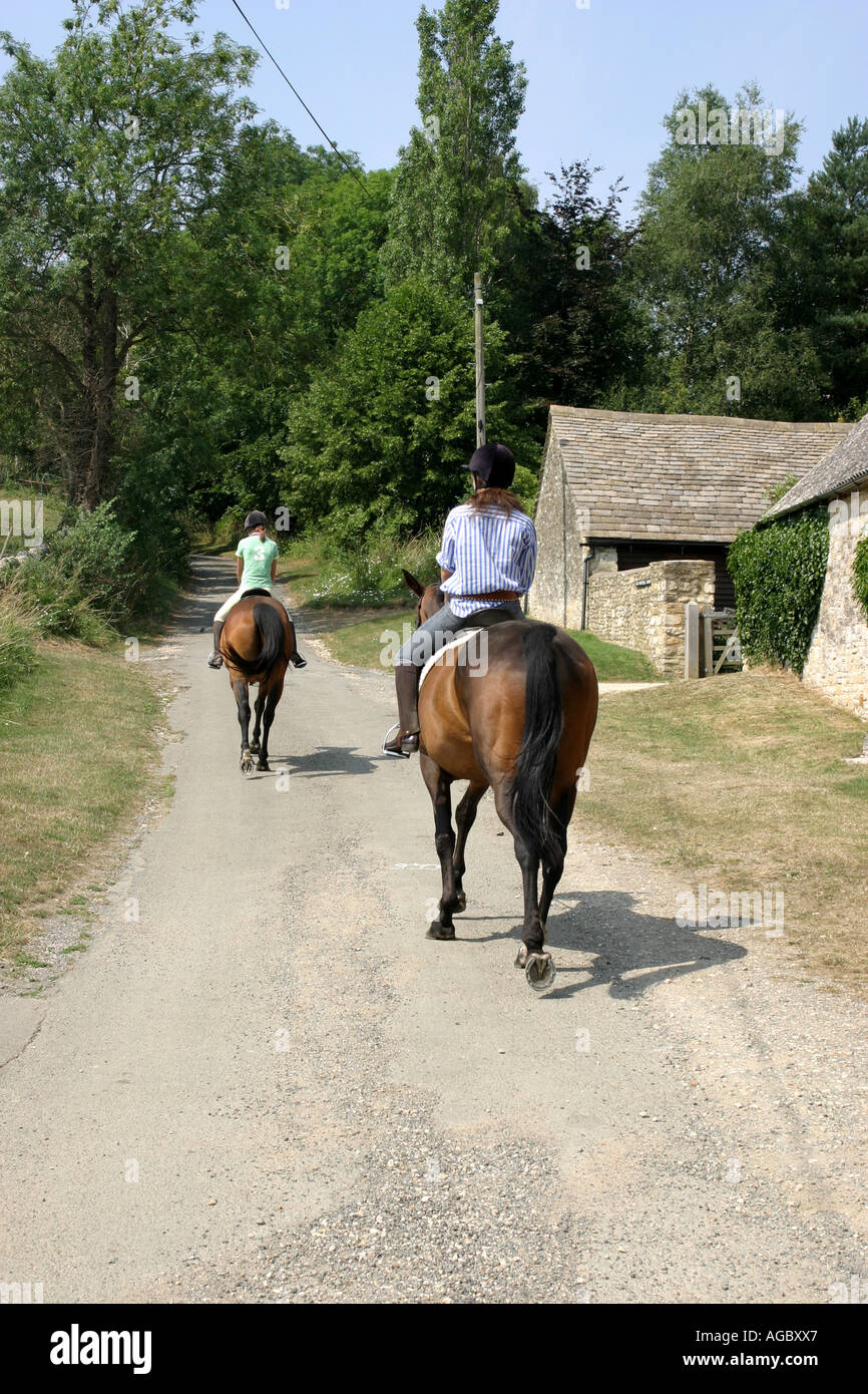 Horse riding down a country lane Stock Photo Alamy