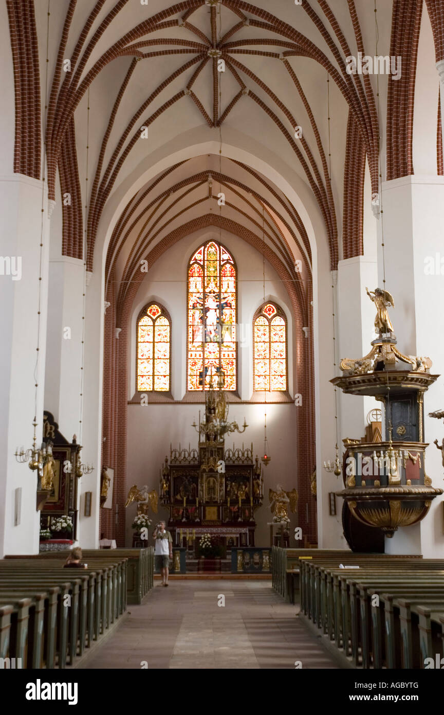 Interior of St Peter and Paul Apostles Roman Catholic church in Lidzbark Warminski Heilsberg, Warmia, Poland Stock Photo
