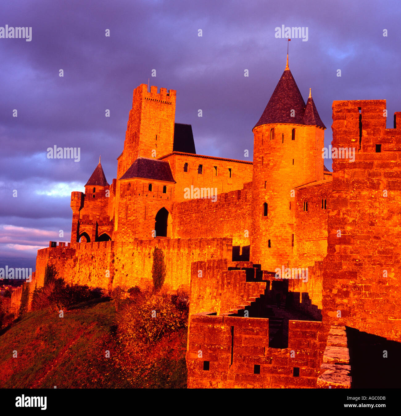Carcassonne Medieval City France West Gate and Count s Castle Stock Photo