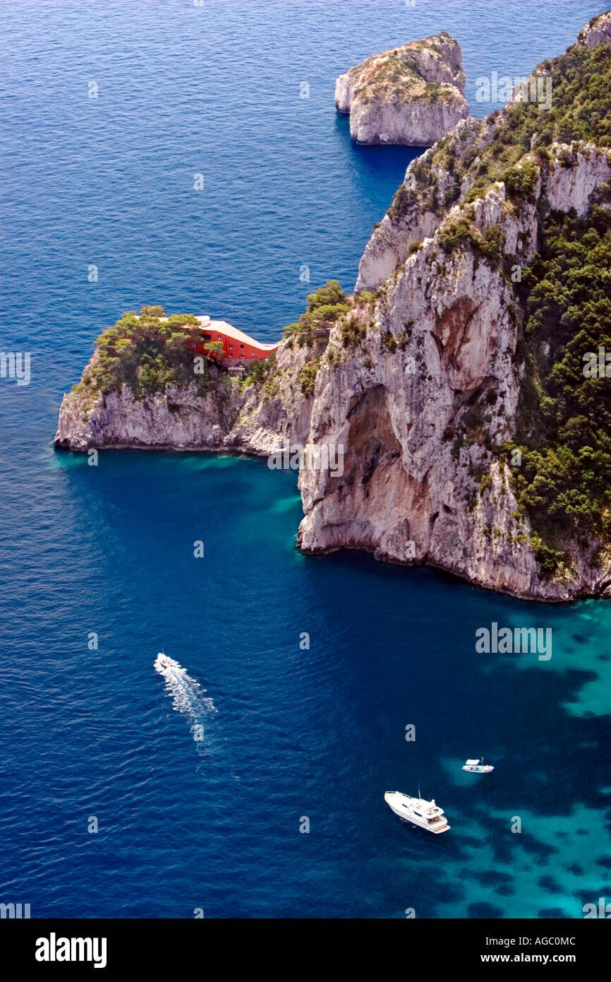 Italy  Isola Di Capri Island of Capri Gulf of Naples Villa Malaparte  Isla De Capri Stock Photo