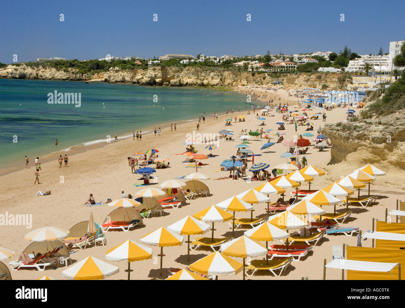 The Algarve, Main Beach At Armacao De Pera Stock Photo - Alamy